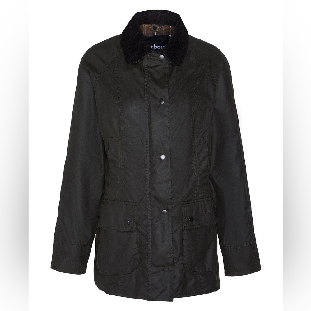NWOT Barbour Beadnell Wax Jacket, US 4/ UK 8, Olive